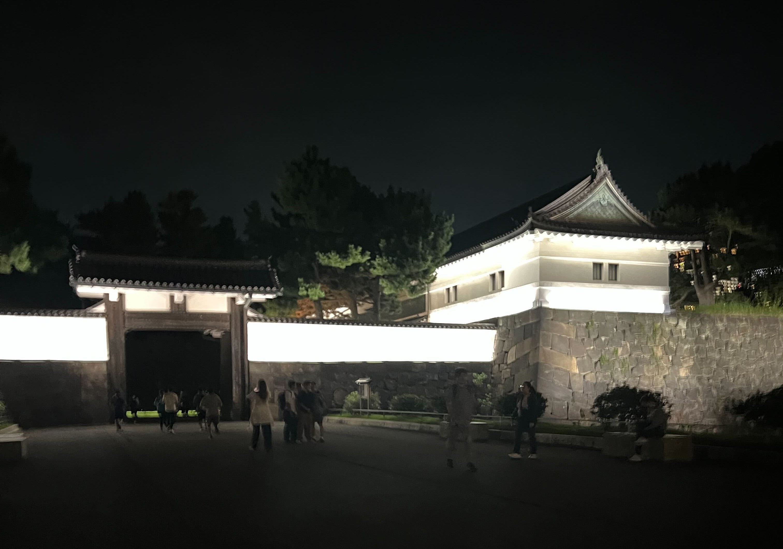 ライトアップされた皇居